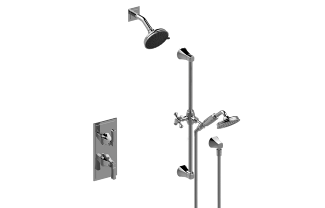 Graff - Finezza UNO M-Series Thermostatic Shower System - Shower with Handshower - Trim Only