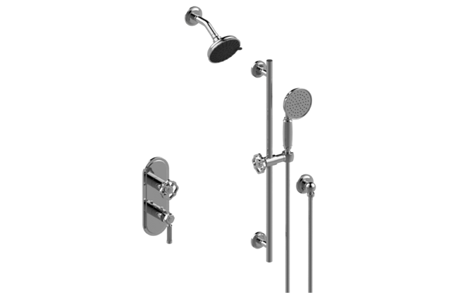 Graff - Vintage M-Series Thermostatic Shower System - Shower with Handshower - Trim Only