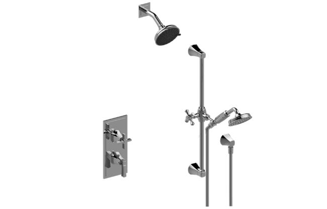 Graff - Finezza UNO M-Series Thermostatic Shower System - Shower with Handshower - Trim Only