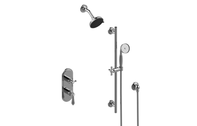 Graff - Adley M-Series Thermostatic Shower System - Shower with Handshower - Trim Only