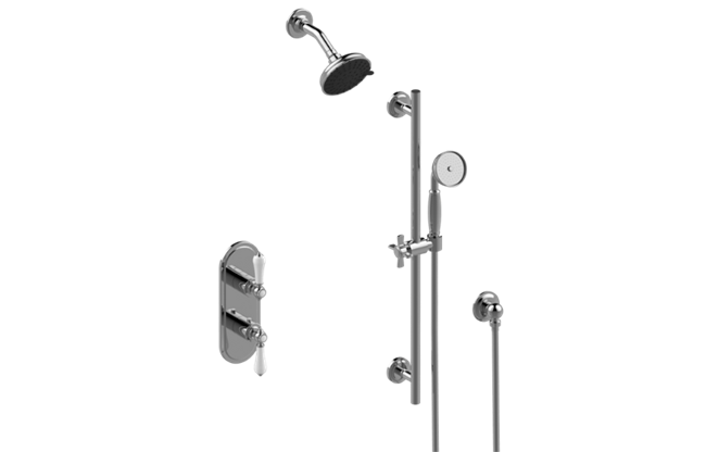 Graff - Adley M-Series Thermostatic Shower System - Shower with Handshower - Trim Only