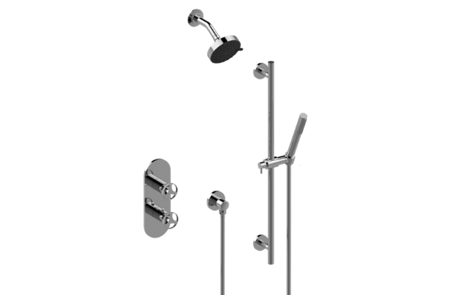 Graff - Harley M-Series Thermostatic Shower System - Shower with Handshower - Trim Only