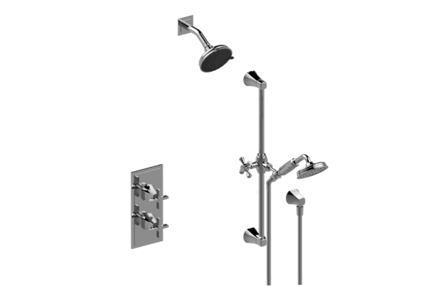 Graff - Finezza UNO M-Series Thermostatic Shower System - Shower with Handshower - Trim Only