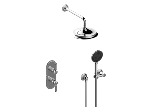 Graff - Vintage M-Series Thermostatic Shower System - Shower with Handshower - Trim Only