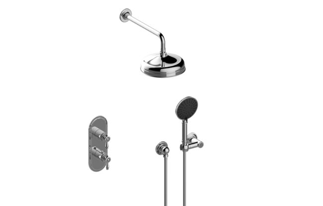 Graff - Topaz M-Series Thermostatic Shower System - Shower with Handshower - Trim Only