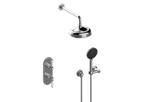 Graff - Adley M-Series Thermostatic Shower System - Shower with Handshower - Trim Only