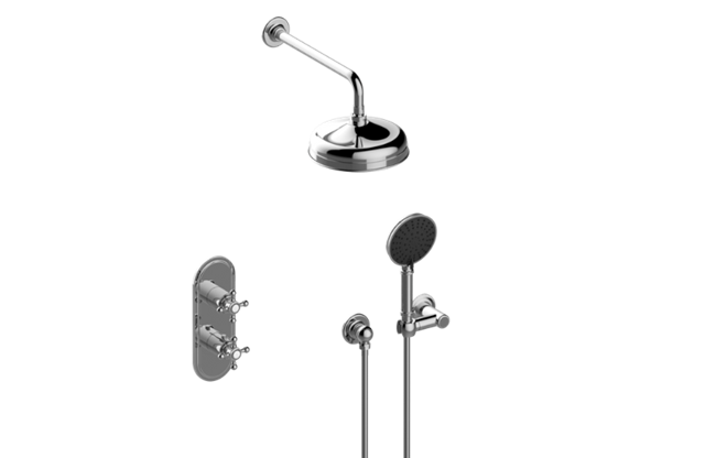 Graff - Adley M-Series Thermostatic Shower System - Shower with Handshower - Trim Only