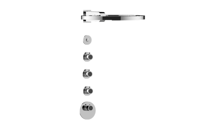 Graff - Cameo M-Series Thermostatic Shower System - Ametis Ring - Trim Only