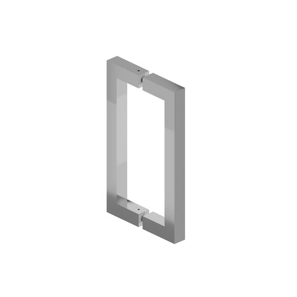 Flusso - 8 Inch Back-To-Back Square Shower Door Pull Handle