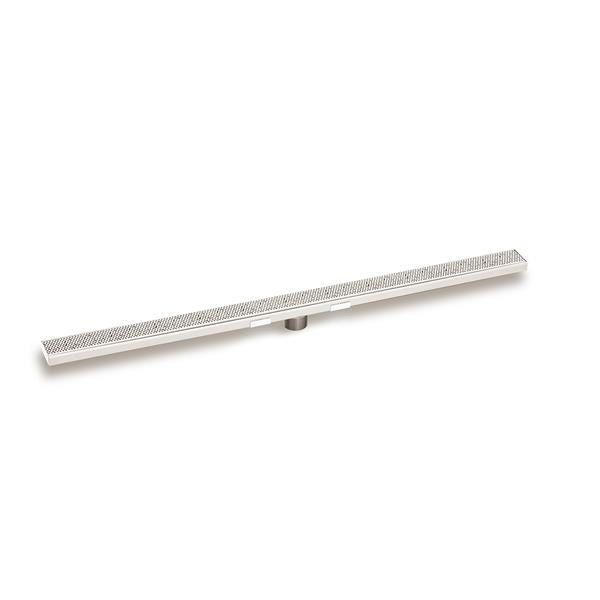 Infinity Drain - 96 Inch S-Stainless Steel Series Complete Kit with 2 1/2 Inch Adhesion Style Grate