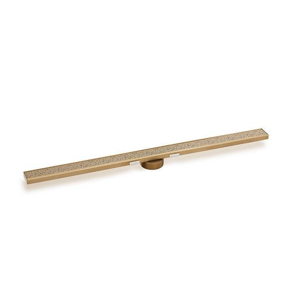 Infinity Drain - 60 Inch S-Stainless Steel Series High Flow Complete Kit with 2 1/2 Inch Adhesion Style Grate