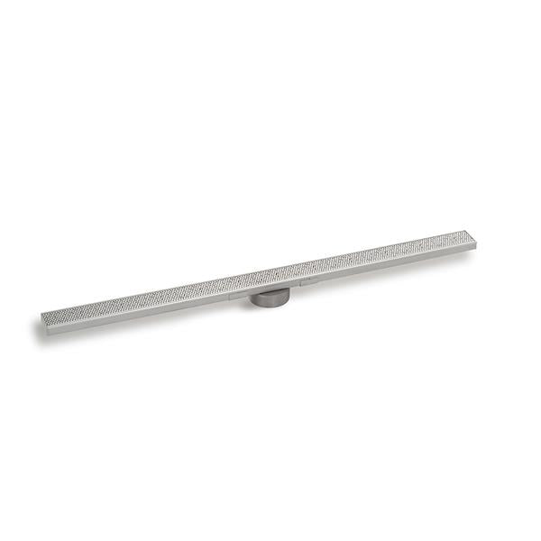Infinity Drain - 60 Inch S-Stainless Steel Series High Flow Complete Kit with 2 1/2 Inch Adhesion Style Grate