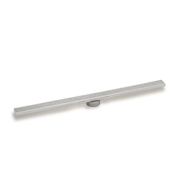 Infinity Drain - 60 Inch S-Stainless Steel Series High Flow Complete Kit with 2 1/2 Inch Adhesion Style Grate