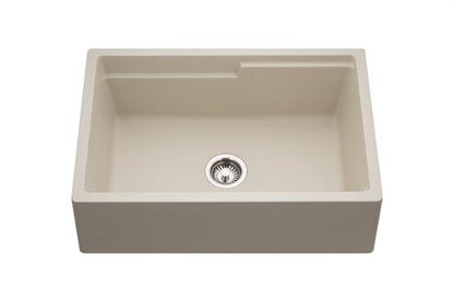 Hamat - SiOStone 33 Inch Granite Apron-Front Workstation Kitchen Sink