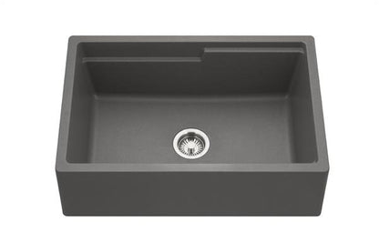Hamat - SiOStone 30 Inch Granite Apron-Front Workstation Kitchen Sink