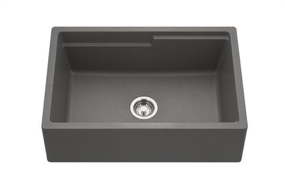 Hamat - SiOStone 33 Inch Granite Apron-Front Workstation Kitchen Sink