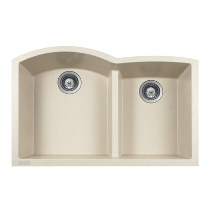 Hamat - SiOStone 33 Inch Undermount Double Bowl Granite Kitchen Sink