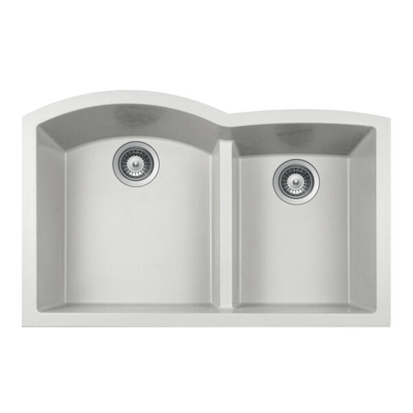 Hamat - SiOStone 33 Inch Undermount Double Bowl Granite Kitchen Sink