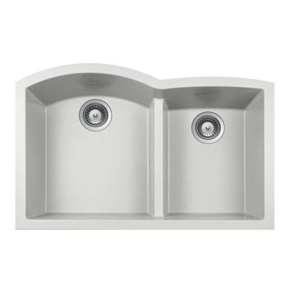 Hamat - SiOStone 33 Inch Undermount Double Bowl Granite Kitchen Sink