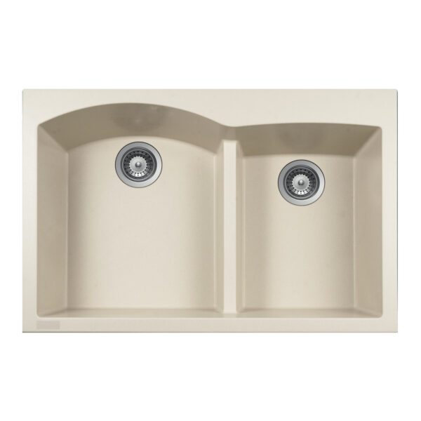 Hamat - SiOStone 33 Inch Topmount Double Bowl Granite Kitchen Sink