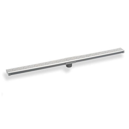 Infinity Drain - 96 Inch S-PVC Series Low Profile Complete Kit with 2 1/2 Inch Adhesion Style Grate