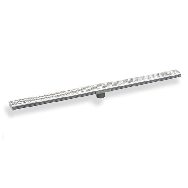 Infinity Drain - 48 Inch S-PVC Series Low Profile Complete Kit with 2 1/2 Inch Adhesion Style Grate