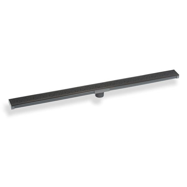 Infinity Drain - 48 Inch S-PVC Series Low Profile Complete Kit with 2 1/2 Inch Adhesion Style Grate