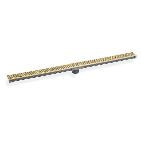 Infinity Drain - 48 Inch S-PVC Series Low Profile Complete Kit with 2 1/2 Inch Adhesion Style Grate
