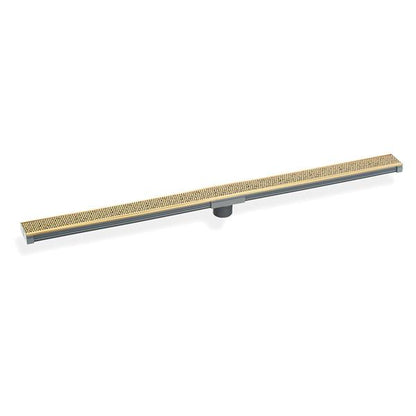 Infinity Drain - 96 Inch S-PVC Series Low Profile Complete Kit with 2 1/2 Inch Adhesion Style Grate