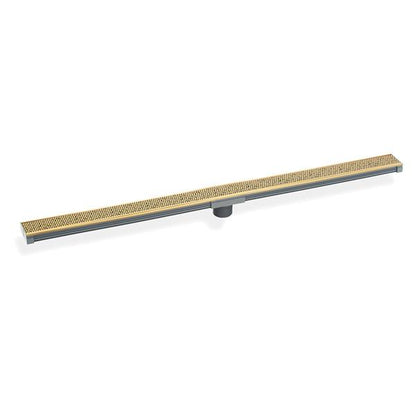 Infinity Drain - 96 Inch S-PVC Series Low Profile Complete Kit with 2 1/2 Inch Adhesion Style Grate