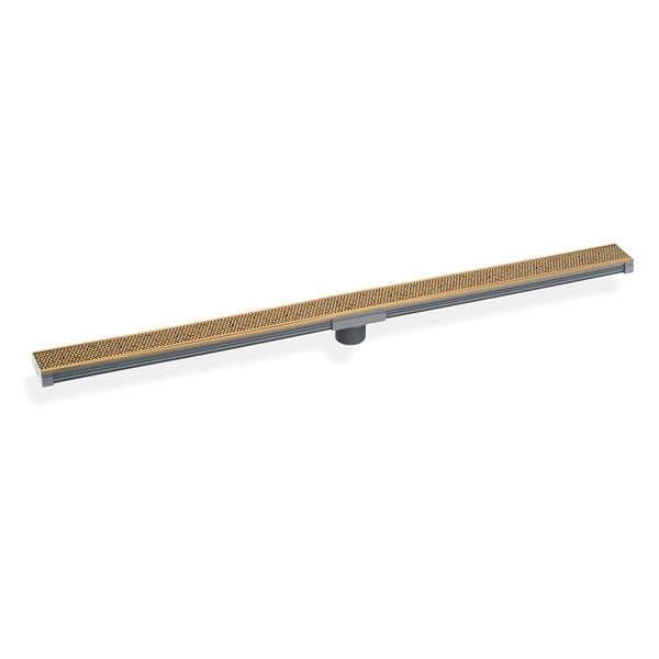 Infinity Drain - 96 Inch S-PVC Series Low Profile Complete Kit with 2 1/2 Inch Adhesion Style Grate