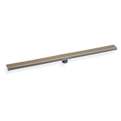 Infinity Drain - 96 Inch S-PVC Series Low Profile Complete Kit with 2 1/2 Inch Adhesion Style Grate