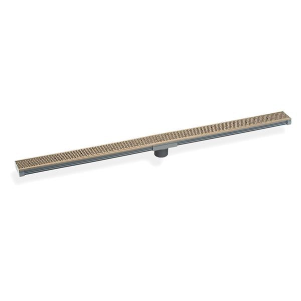 Infinity Drain - 48 Inch S-PVC Series Low Profile Complete Kit with 2 1/2 Inch Adhesion Style Grate