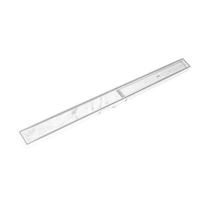 Infinity Drain - 96 Inch S-Stainless Steel Series Complete Kit with Low Profile Tile Insert Frame