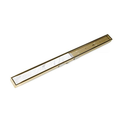 Infinity Drain - 48 Inch S-Stainless Steel Series Complete Kit with Low Profile Tile Insert Frame