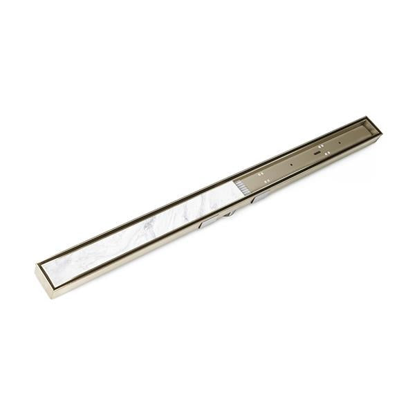 Infinity Drain - 72 Inch S-Stainless Steel Series Complete Kit with Low Profile Tile Insert Frame