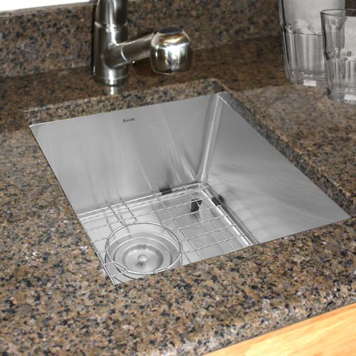 Nantucket Sinks - 15 Inch Pro Series Rectangle Undermount Small Radius St. Steel Bar/Prep Sink