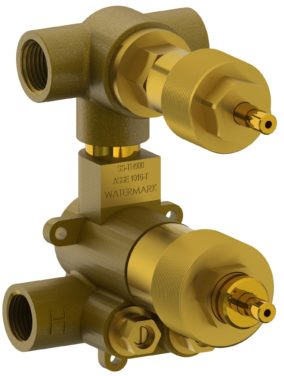 Watermark - 1/2 Inch Mini Thermostatic Valve With - Built In Vol. Cntrl & 2-Way Diverter