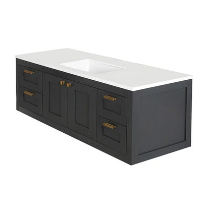 Lacava - Stile Wall-Mount Under-Counter Double Vanity With Two Sets Of Doors(Knobs Included)On Both Sides