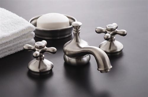 Strom Living - Sacramento Widespread Lavatory Faucet with Cross Handles and Pop-Up Drain