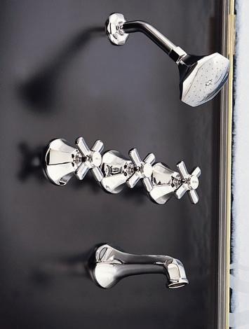 Strom Living - Mississippi Deco In Wall Tub and Shower Set with Crosspoint Handles