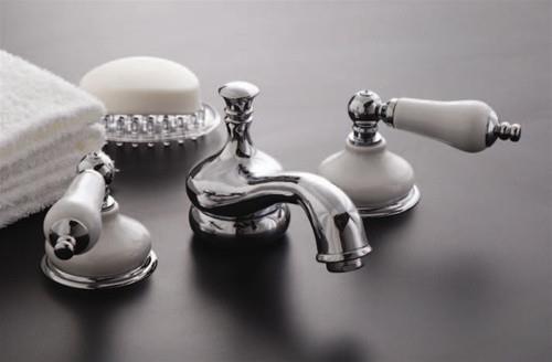 Strom Living - Sacramento Widespread Lavatory Faucet with Lever Handles and Porcelain Trim
