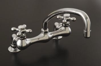 Strom Living - Madeira Kitchen Faucet with Arched Swivel Spout and Cross Handles