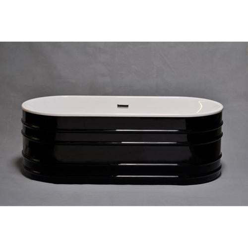 Strom Living - The Meredith Black And White 66 Inch Acrylic Tub