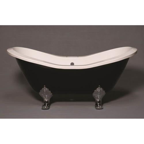 Strom Living - The Summit Black And White 6' Acrylic Double Ended Slipper Tub On Legs
