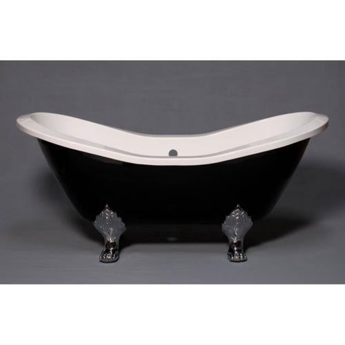 Strom Living - The Summit Black And White 6' Acrylic Double Ended Slipper Tub On Legs