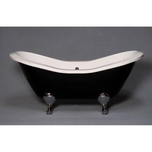 Strom Living - The Alpine Black And White 6' Acrylic Peg Leg Double Ended Slipper Tub