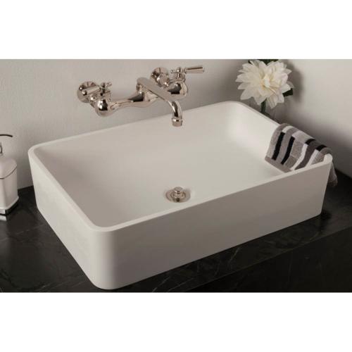 Strom Living - Rectangular Solid Surface Acrylic Matte White Vessel Sink.