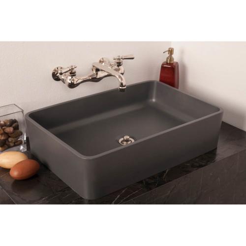 Strom Living - Rectangular Solid Surface Acrylic Matte Gray Dark Vessel Sink.