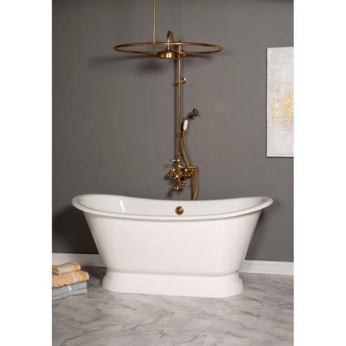 Strom Living - The Constance 5 1/2' Cast Iron European Style Double Ended Slipper Tub On Pedestal